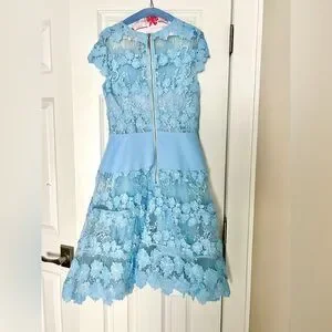 Bronx and Banco | Dresses | Bronx Banco Powder Blue Lace Dress Flamenco Midi Sky Medium And 6 Cap Sleeves | Poshmark Bronx and Banco | Dresses | Bronx Banco Powder Blue Lace Dress Flamenco Midi Sky Medium And 6 Cap Sleeves | Poshmark